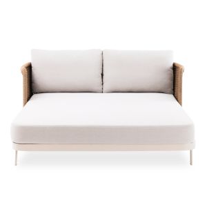 Two-seater sofa Destiny Sm6408.01, ivory color, aluminum - beige, Pewicker 202x170x73.5h