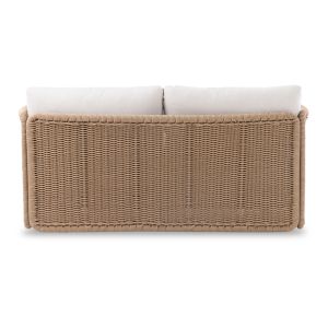 Two-seater sofa Destiny Sm6408.01, ivory color, aluminum - beige, Pewicker 202x170x73.5h
