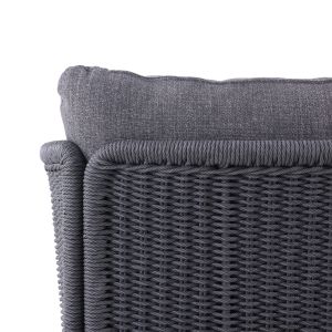 Two-seater sofa Destiny Sm6408.02, made of aluminum and wicker, charcoal color, 202x170x73.5h