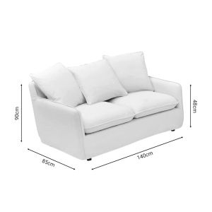 Two-seater sofa Interest beige textile with pillows 140x85x90cm