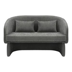Двуместен диван Playmob сива текстилна дамаска 65x128x79см