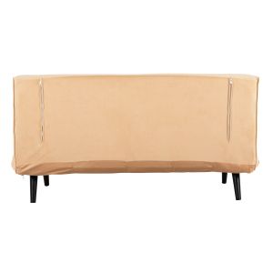 Two-seater sofa bed Asma Hm3077,17 with beige plush fabric 142x96x74hcm
