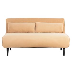 Two-seater sofa bed Asma Hm3077,17 with beige plush fabric 142x96x74hcm