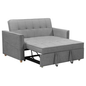 Two-seater sofa bed Commit textile anthracite color 142x93x90cm