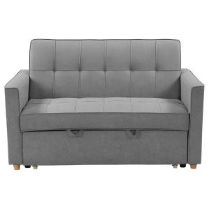 Two-seater sofa bed Commit textile anthracite color 142x93x90cm