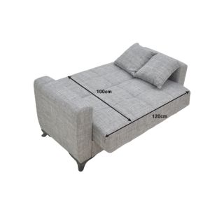 Двуместен разтегателен диван с ракла Modesto светло кафяв текстил 155x85x80cm