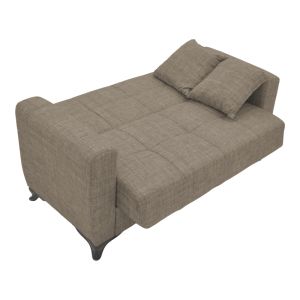 Двуместен разтегателен диван с ракла Modesto светло кафяв текстил 155x85x80cm