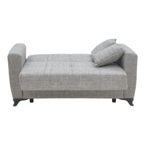 Двуместен разтегателен диван с ракла Modesto сив текстил 155x85x80cm