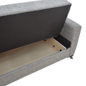 Двуместен разтегателен диван с ракла Modesto сив текстил 155x85x80cm