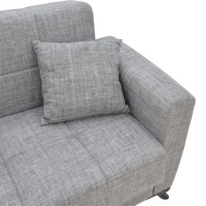 Двуместен разтегателен диван с ракла Modesto сив текстил 155x85x80cm