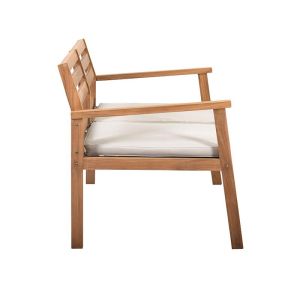 Двуместен ​​градински диван New Winston тиково дърво масив натурален цвят 128x75x75cm