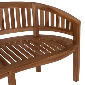 Two-seater bench Capo Hm9538 made of teak wood in natural color 121x59x86cm