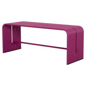 Two-seater bench Intrepid Hm6327.05 aluminum in purple color 109.5x37x42cm.