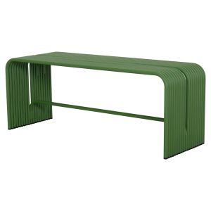 Two-seater bench Intrepid Hm6327.07 aluminum in green color 109.5x37x42cm.