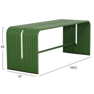 Two-seater bench Intrepid Hm6327.07 aluminum in green color 109.5x37x42cm.