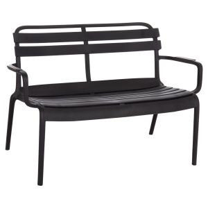 Two-seater polypropylene bench Korver Hm6332.02 black 113x65x76cm.