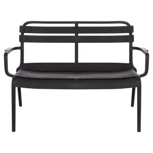 Two-seater polypropylene bench Korver Hm6332.02 black 113x65x76cm.