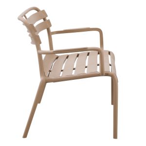 Two-seater polypropylene bench Korver Hm6332.04 cappuccino 113x65x76cm.