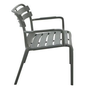 Two-seater polypropylene bench Korver Hm6332.05 dark olive green 113x65x76cm.