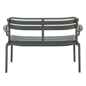 Two-seater polypropylene bench Korver Hm6332.05 dark olive green 113x65x76cm.