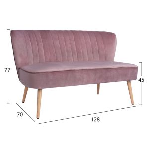 Two-seater sofa Andy rose ash Hm8401,02