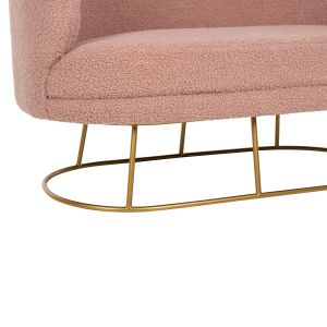 Two-seater sofa Arien Hm8492,22 Dusty pink boucle with gold metal frame 130x75x85hcm