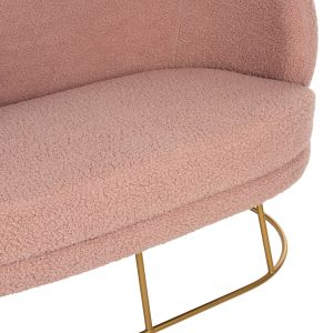 Two-seater sofa Arien Hm8492,22 Dusty pink boucle with gold metal frame 130x75x85hcm