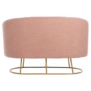 Two-seater sofa Arien Hm8492,22 Dusty pink boucle with gold metal frame 130x75x85hcm