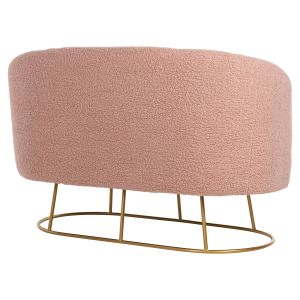 Two-seater sofa Arien Hm8492,22 Dusty pink boucle with gold metal frame 130x75x85hcm