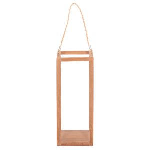 Decorative tall candle lantern Fent Hm4582 teak wood in natural 20x20x50-80hcm.