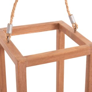 Decorative tall candle lantern Fent Hm4582 teak wood in natural 20x20x50-80hcm.