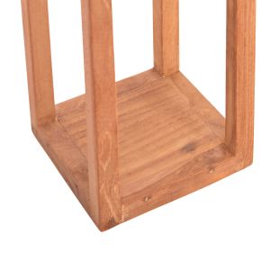 Decorative tall candle lantern Fent Hm4583 teak wood in natural 15x15x30-53hcm.