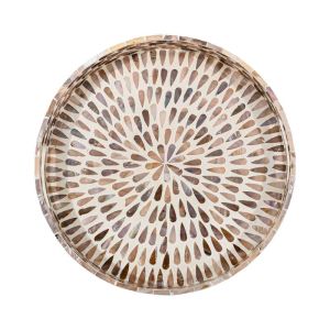 Decorative tray Mdf-shell teardrop Fl01 beige-brown-white color 35cm