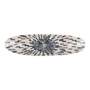 Decorative tray with bamboo cover Fl01 gray-white color 54x15x7cm