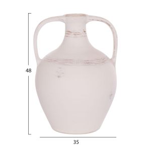 Декоративна ваза (амфора) Feax Hm4676.02s теракота в бяло -- 35x35x48всм.