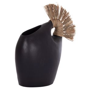 Decorative vase Alica2 Hm4671.01 terracotta in black and grass - 44x18x50cm.