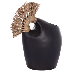 Decorative vase Alica2 Hm4671.01 terracotta in black and grass - 44x18x50cm.
