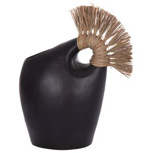 Decorative vase Alica2 Hm4671.01 terracotta in black and grass - 44x18x50cm.