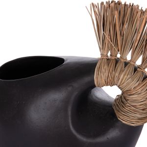 Decorative vase Alica2 Hm4671.01 terracotta in black and grass - 44x18x50cm.