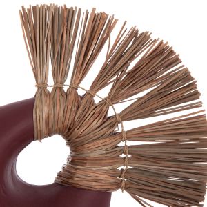 Decorative vase Alica2 Hm4671.06 terracotta in chestnut red and grassy - 44x18x50cm.