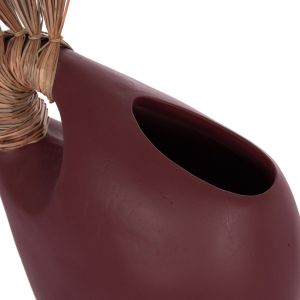 Decorative vase Alica2 Hm4671.06 terracotta in chestnut red and grassy - 44x18x50cm.