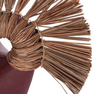 Decorative vase Alica2 Hm4671.06 terracotta in chestnut red and grassy - 44x18x50cm.