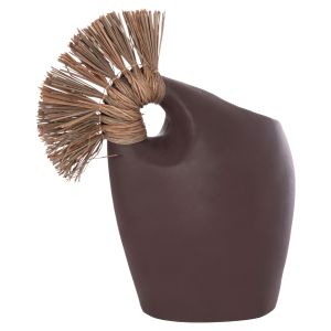 Decorative vase Alica2 Hm4671.07 terracotta in chocolate and grass - 44x18x50cm.
