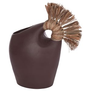 Decorative vase Alica2 Hm4671.07 terracotta in chocolate and grass - 44x18x50cm.