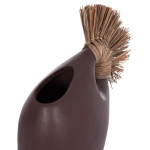 Decorative vase Alica2 Hm4671.07 terracotta in chocolate and grass - 44x18x50cm.