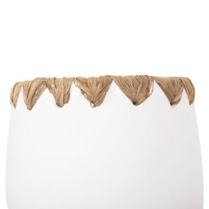 Decorative vase Ethno made of terracotta in white with braided edge D13x16hcm Hm4369