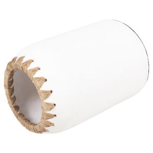 Decorative vase Ethno made of terracotta in white with braided edge D21χ32hcm Hm4377