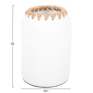 Decorative vase Ethno made of terracotta in white with braided edge D21χ32hcm Hm4377