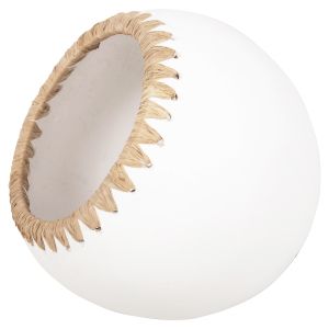 Decorative vase Ethno made of terracotta in white with braided edge D29x23hcm Hm4375