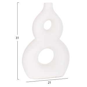 Decorative vase Fiorin Hm4666.02s terracotta in white - 21x7.5x31hcm.